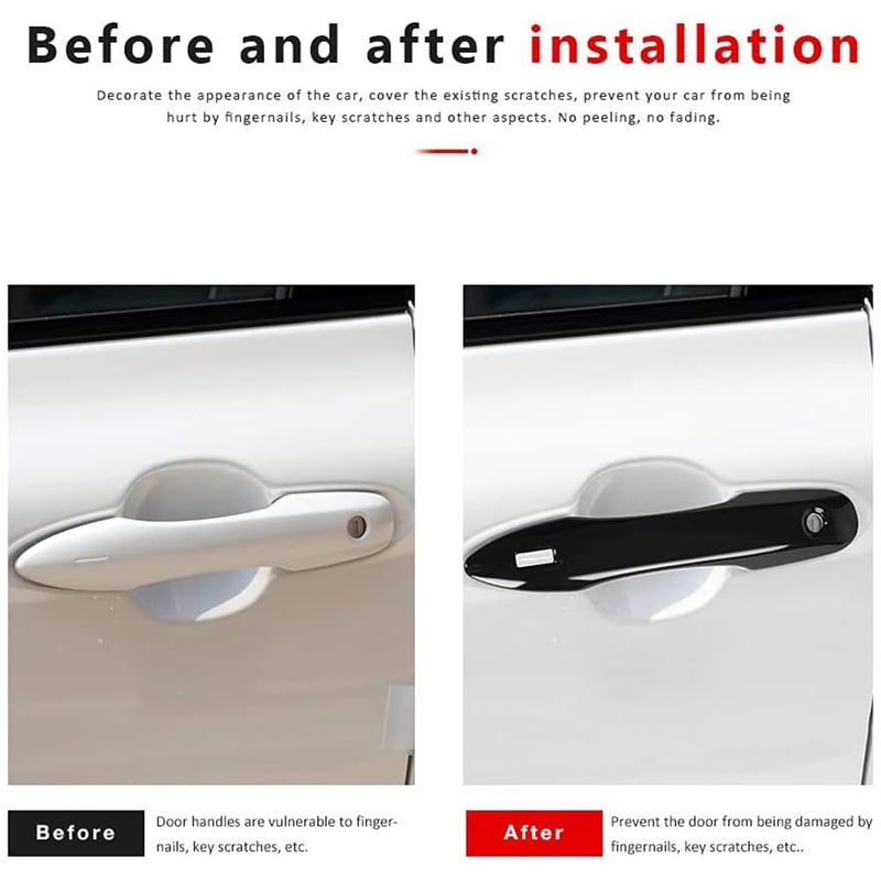 DLOVEG Car Door Handle Cover Protector Compatible for 2018-2023 2024 Toyota Camry Accessories Compatible for Toyota Corolla 2024 2023-2020 (with 2 Smart Key Holes, Glossy Black) - Image 2